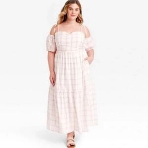 Universal Thread windowpane off the shoulder maxi dress